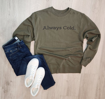 Always Cold Army Midweight Crewneck
