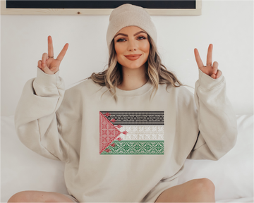 Palestine Flag Sand Heavyweight Crewneck