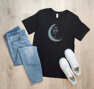 Luna Blossom Black Tee