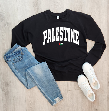 Palestine Black Heavyweight Crewneck