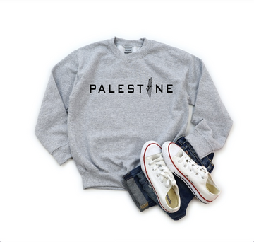 YOUTH Palestine Sports Grey Crewneck