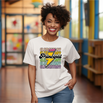 Grade School Lighting Bolt Tee in White - PREORDER (Ships 3-4 Weeks)