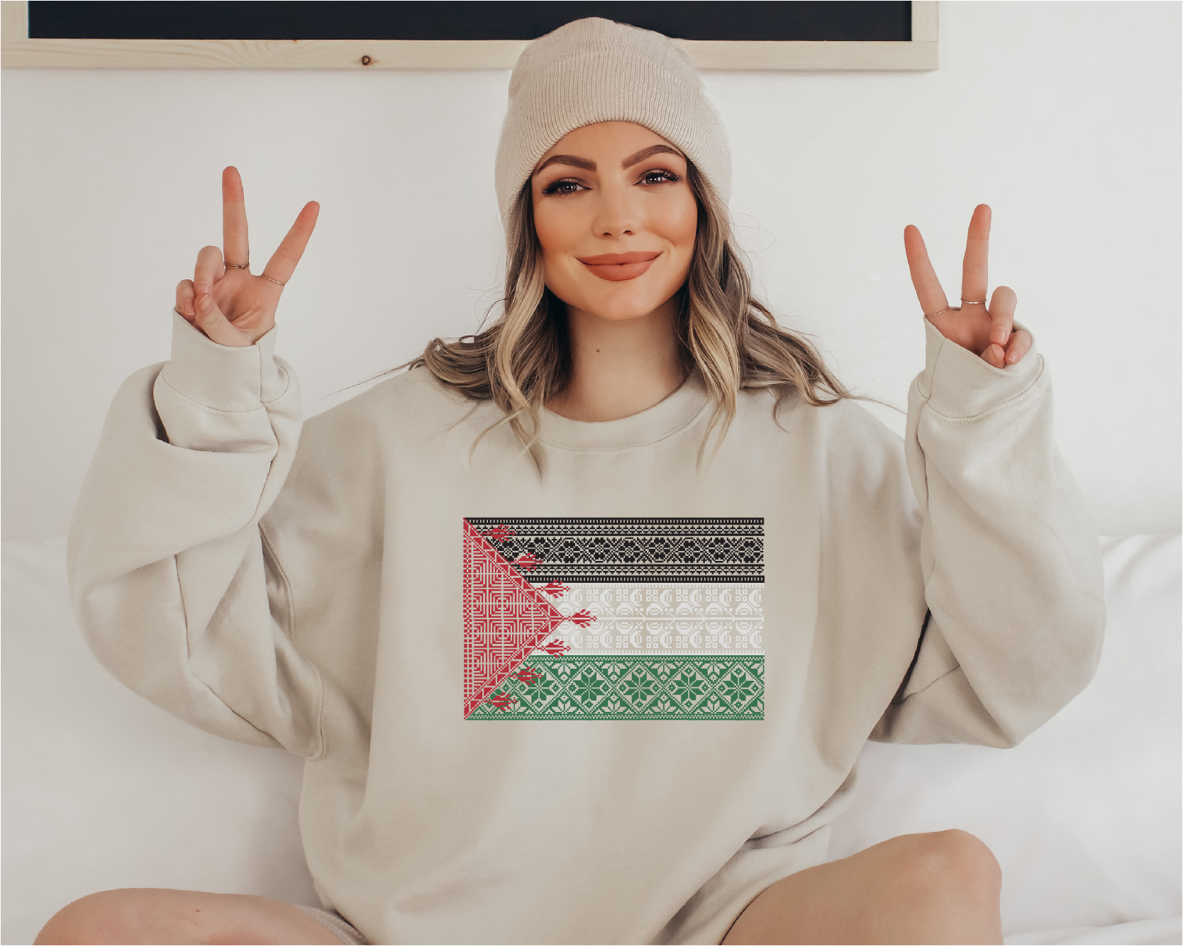 Palestine Flag Sand Heavyweight Crewneck