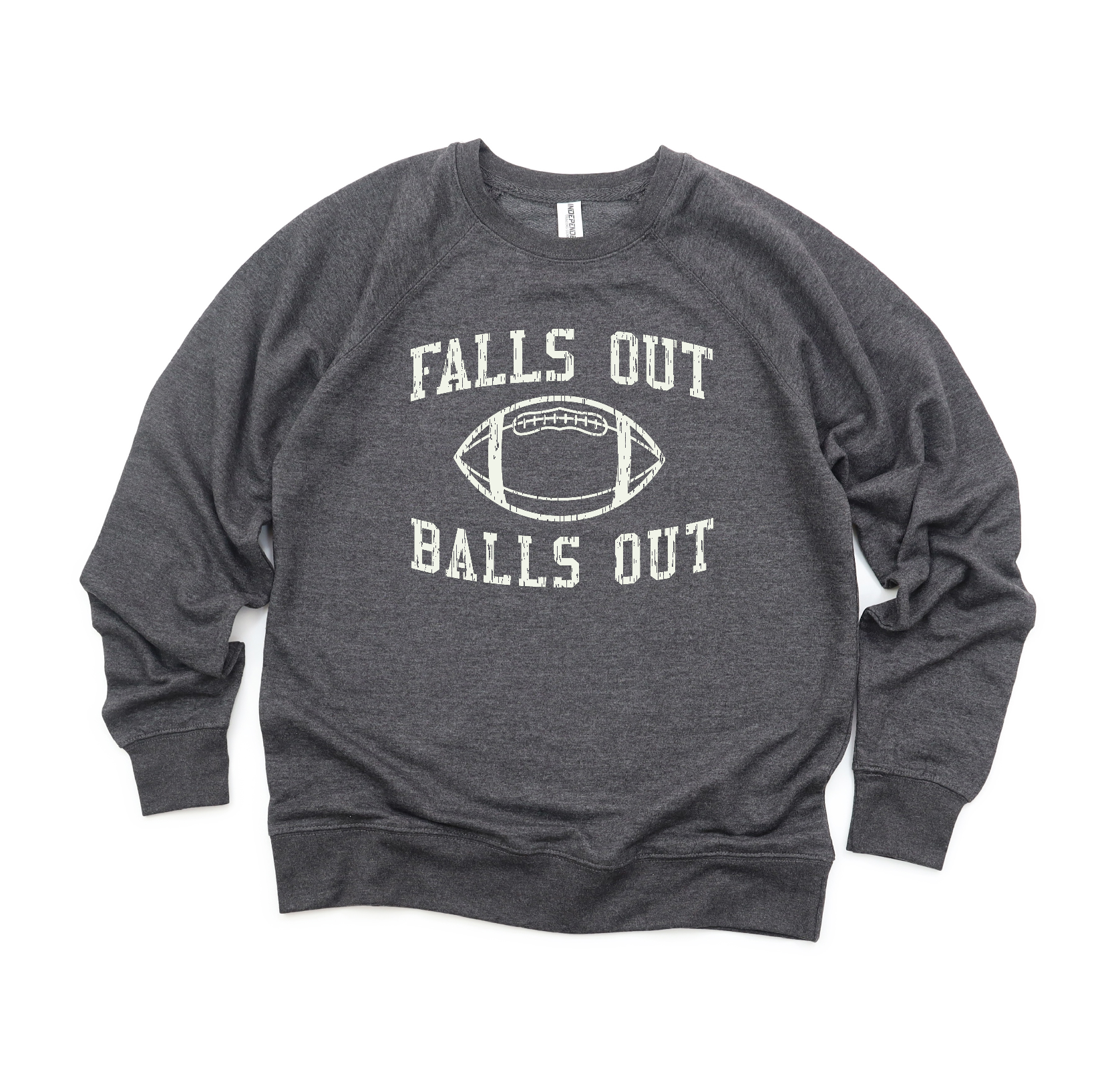 Falls Out Balls Out Charcoal Heather Lightweight Crewneck