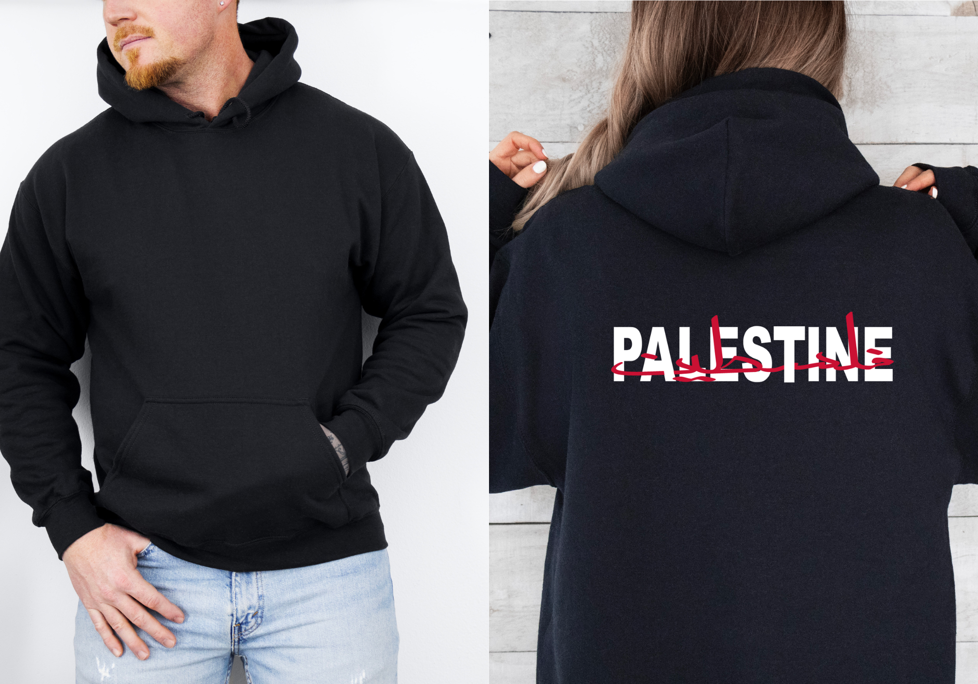 Palestine + Arabic Calligraphy Hoodie