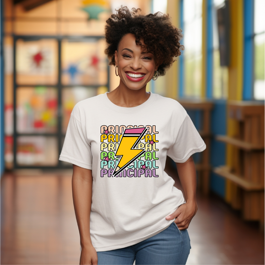 Grade School Lighting Bolt Tee in White - PREORDER (Order by 7/28, Ships by 8/9)